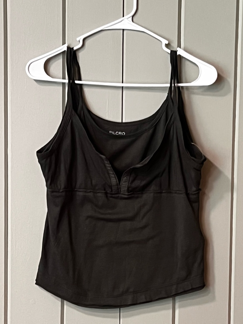 Pilcro-Anthropologie Women's Medium Double Layer Olive Green Tank Top